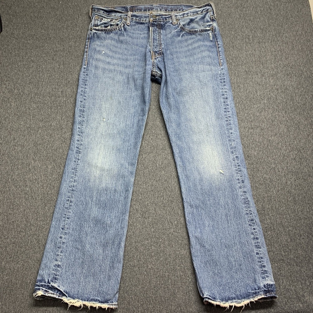 Y2K Ruehl No. 925 Mercer Low Rise Boot Straight Leg Jeans Button Fly Mens 34x33